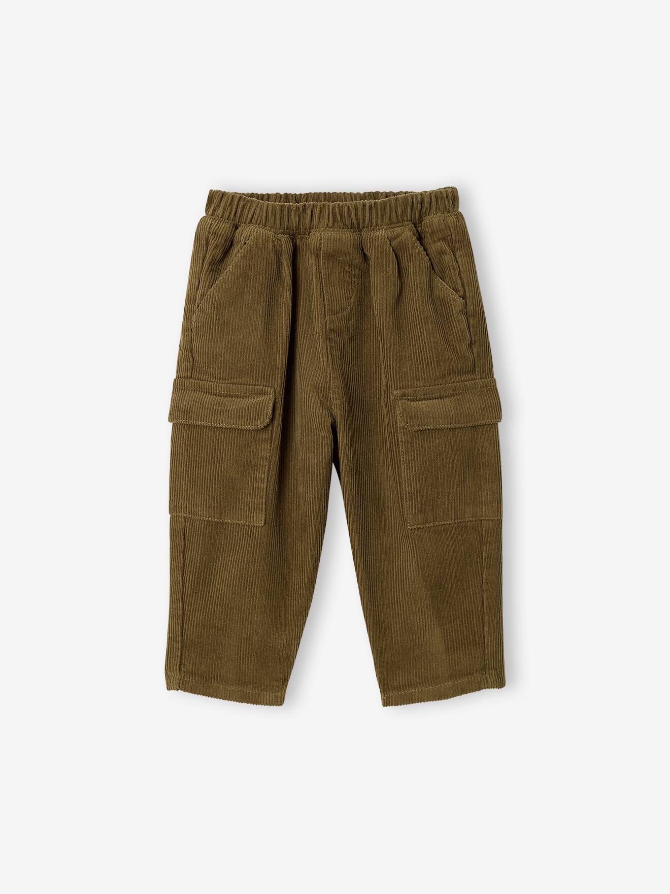 Pantalon bébé garçon velours kaki