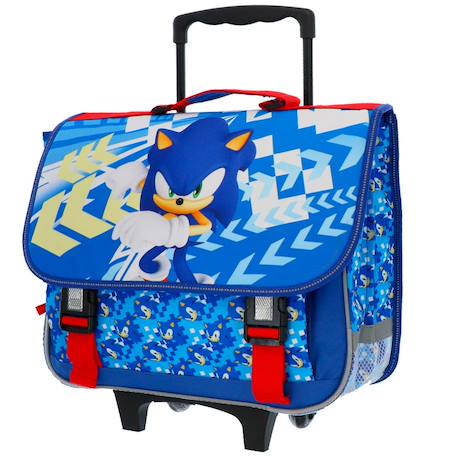 Garçon-Cartable à roulettes garçon sonic 2 compartiments