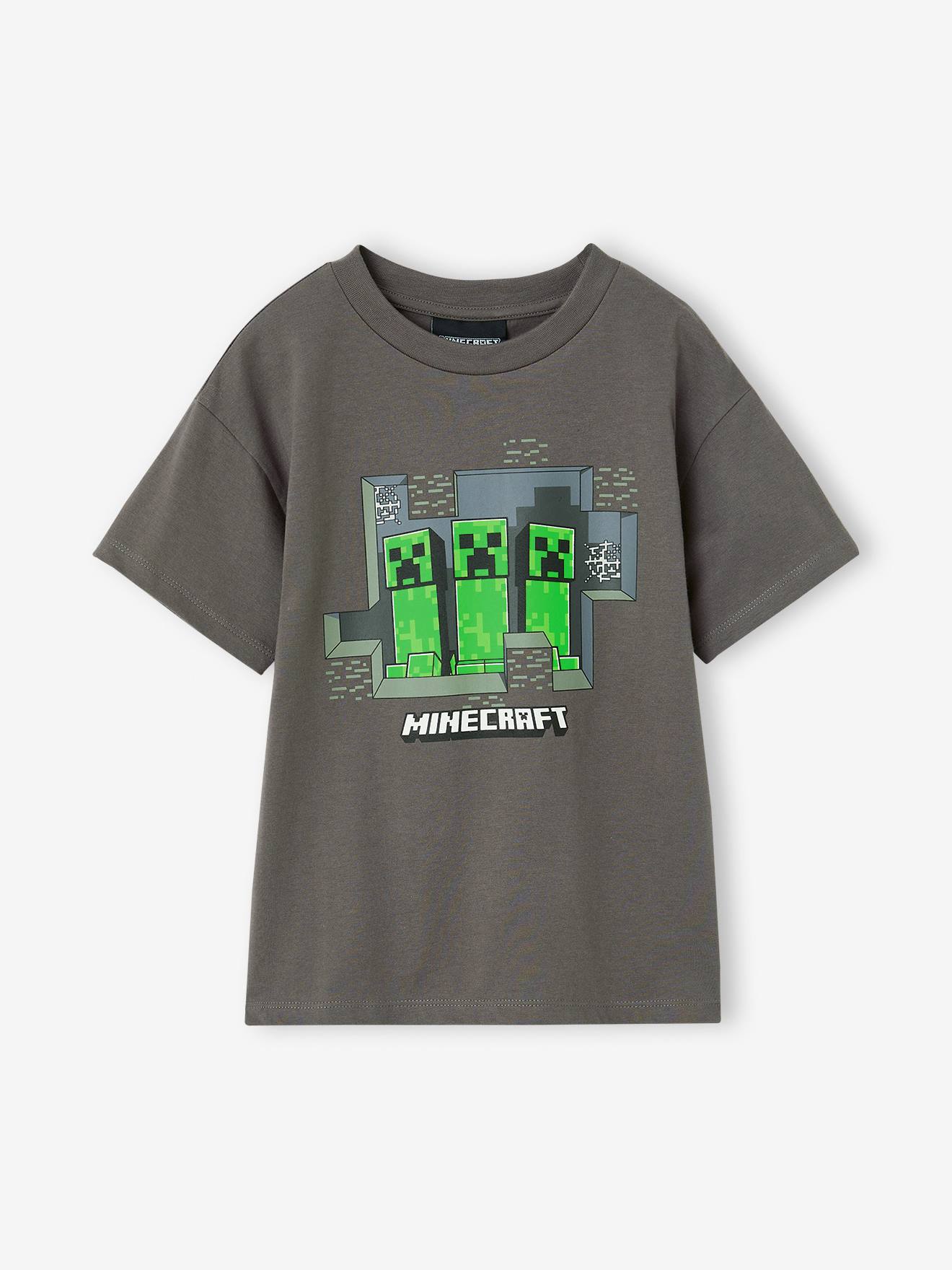 T shirt manches courtes Minecraft garçon gris souris