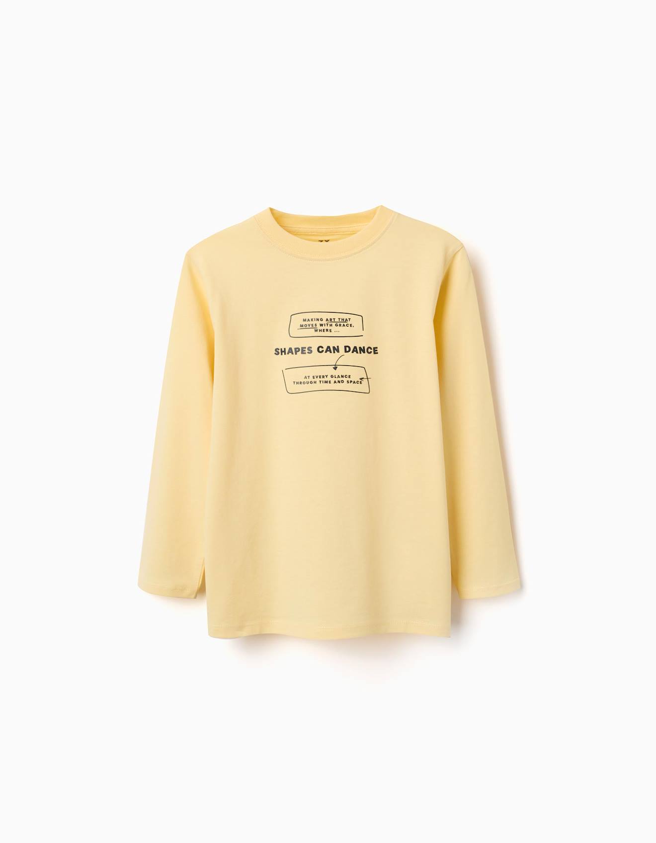 T-shirt En Coton À Manches Longues Avec Imprimé Making Art Jaune
