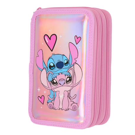 Trousse scolaire fille lilo & stitch 3 compartiments  - vertbaudet enfant