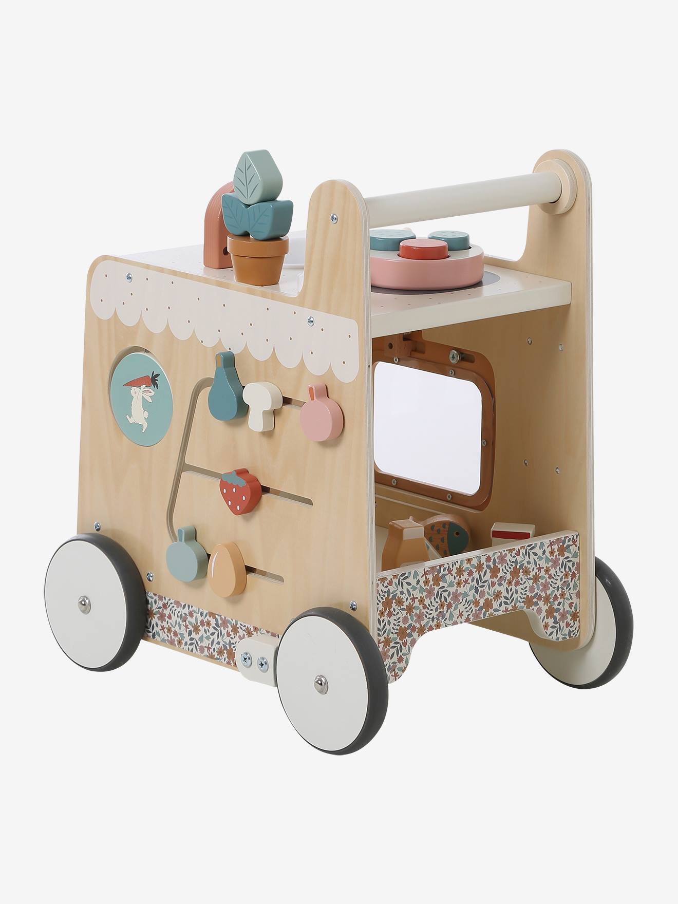 Ma première cuisine chariot de marche en bois FSC® rétro flower (Vertbaudet) - Image 2
