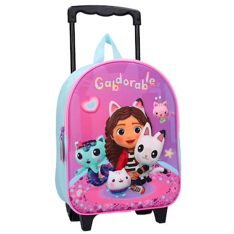 Fille-Accessoires-Fourniture scolaire-Cartable-Sac à dos à roulettes fille gabby et la maison magique 1 compartiment