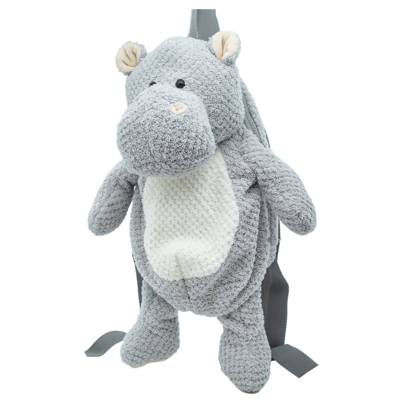 Sac À Dos Peluche En Coton Tricot Animaux Gris