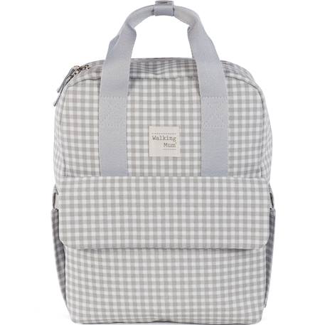 Walking Mum - Sac À Dos À Langer I Love Vichy Gris Gris, Blanc