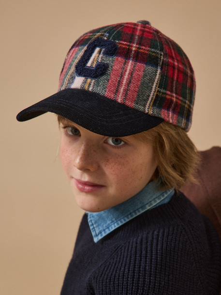 Garçon-Casquette lainage carreaux adulte et enfant