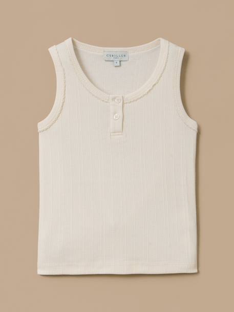 Fille-T-shirt, sous-pull-Débardeur à côtes - coton biologique