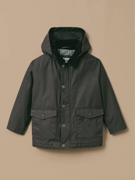 Fille-Manteau-Veste-Veste en coton enduit fille