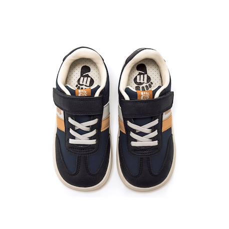 Sneakers garçon synthétique fermeture adhésive barefoot Blue+White 2 - vertbaudet enfant 