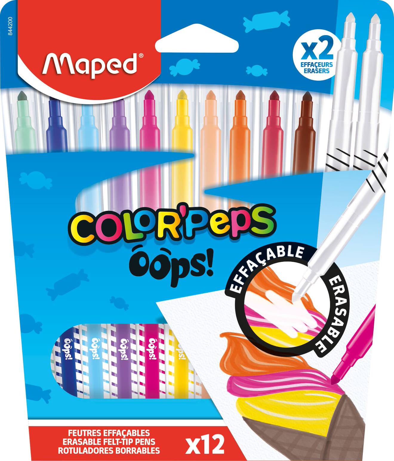 Feutre De Coloriage Effaçables Oops Multicolore
