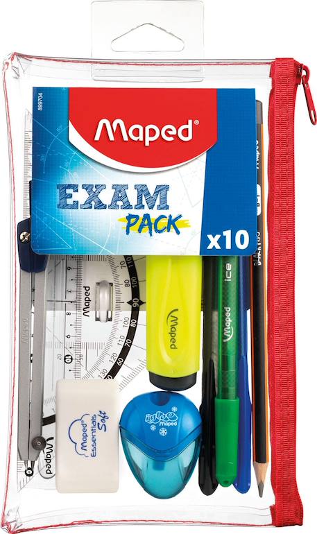Garçon-Accessoires-Fourniture scolaire-Trousse transparente exam pack