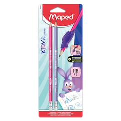 Jouet-Papeterie-Crayons hb embout gomme guide doigts kidy
