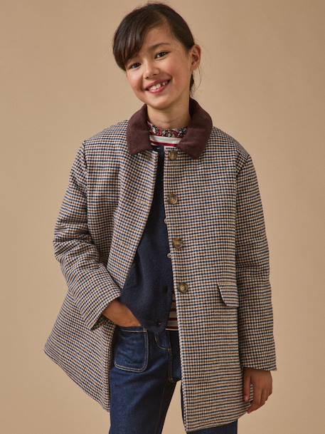 Fille-Manteau pied de poule fille