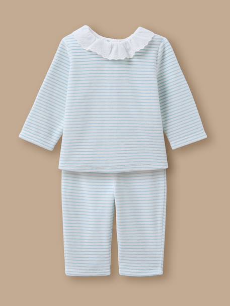 Bébé-Pyjama rayé en velours bébé