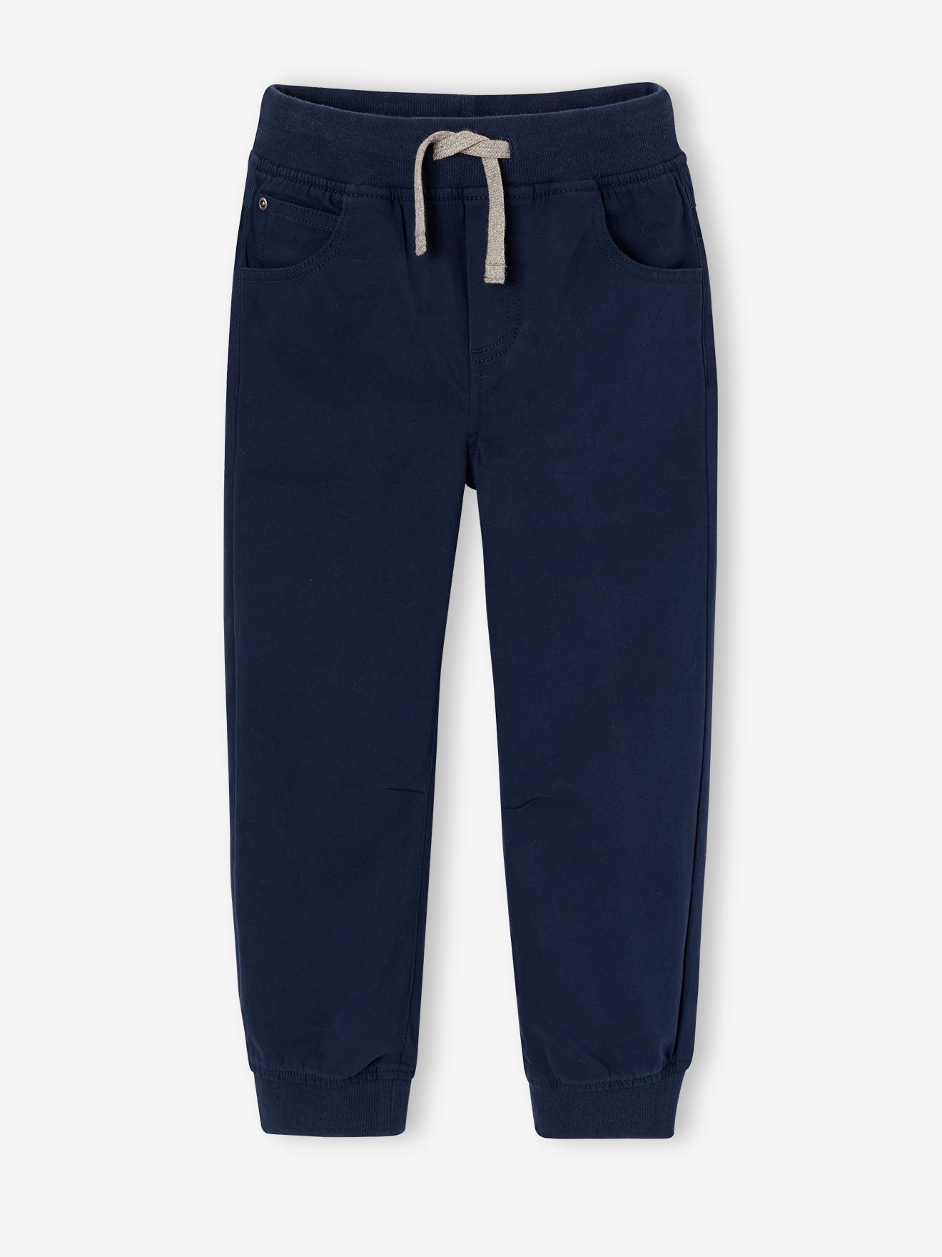 Pantalon garçon jogger facile à enfiler marine