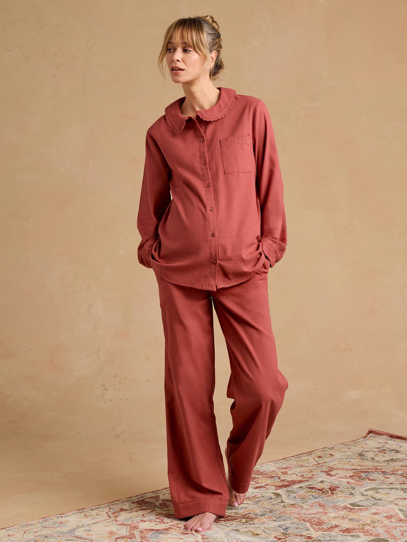 Pyjama de grossesse 2 pices terracotta 40$