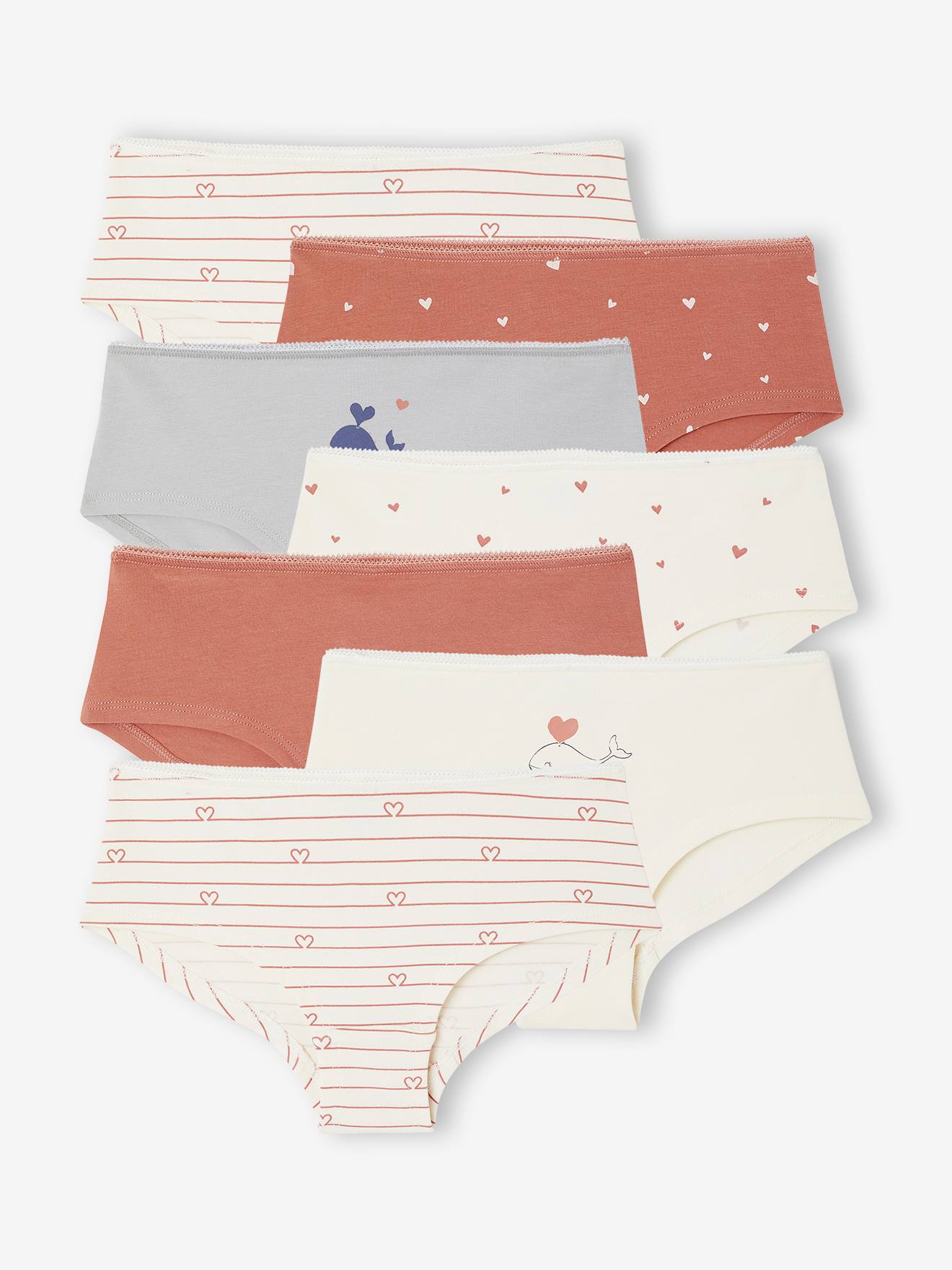 Lot de 7 shorties fille beige
