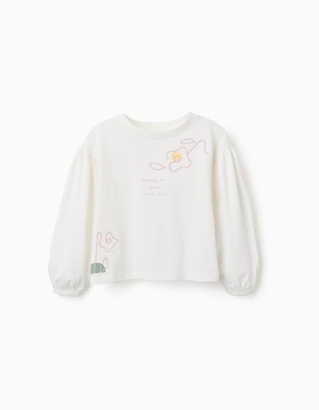 Fille-T-shirt à manches longues et bouffantes avec imprimé