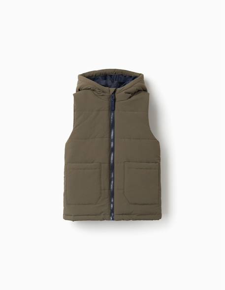 Garçon-Manteau-Doudoune-Doudoune sans manches avec capuche et poches