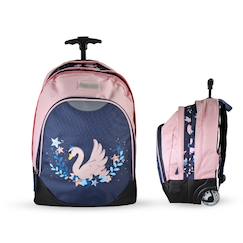 Sac à dos scolaire à roulettes 2 compartiments Phileas Cygne - 45 cm  - vertbaudet enfant