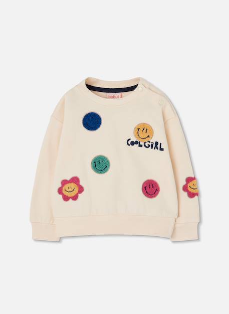 Fille-Sweat-shirt en molleton fille avec emojis