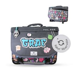 Cartable réversible 2 compartiments Street Art - 38 cm  - vertbaudet enfant