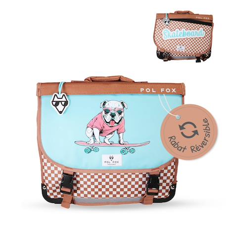Garçon-Accessoires-Fourniture scolaire-Cartable-Cartable 38 cm garçon Skate réversible avec 2 compartiments - Primaire