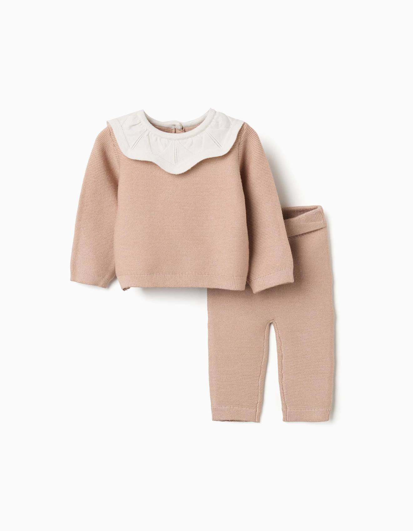 Ensemble Pull Et Pantalon En Maille Beige Clair