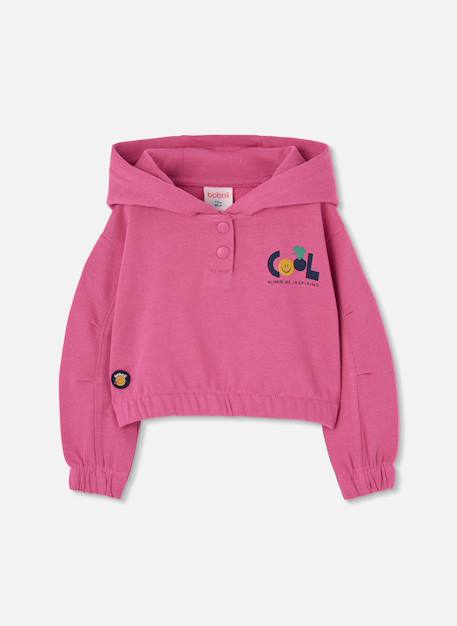 Fille-Sweat-shirt en molleton fille à capuche imprimée