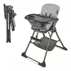 -Chaise haute bébé pliable avec double plateau amovible panier rangement harnais 5 points