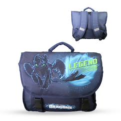 Cartable scolaire 2 compartiments Dragons Croc Mou- 38 cm  - vertbaudet enfant