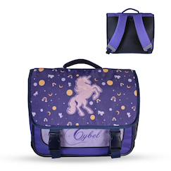 -Cartable scolaire 2 compartiments Cybel Licorne Céleste- 38 cm
