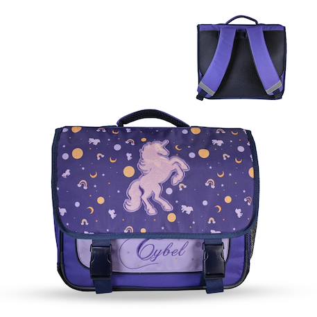 Cartable scolaire 2 compartiments Cybel Licorne Céleste- 38 cm  - vertbaudet enfant