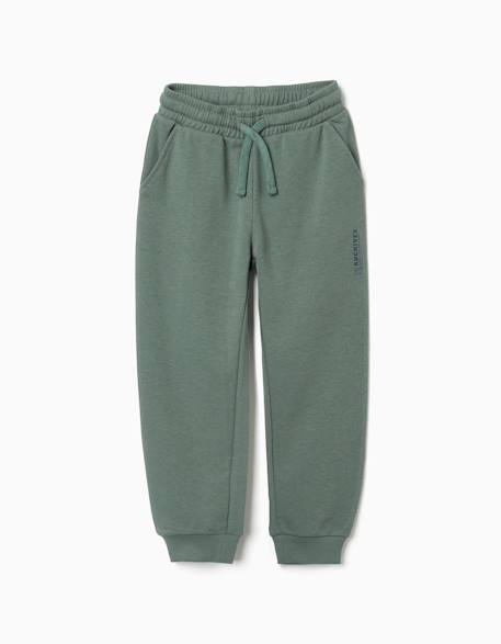 Garçon-Pantalon de jogging ajusté en molleton avec poches et imprimé zy
