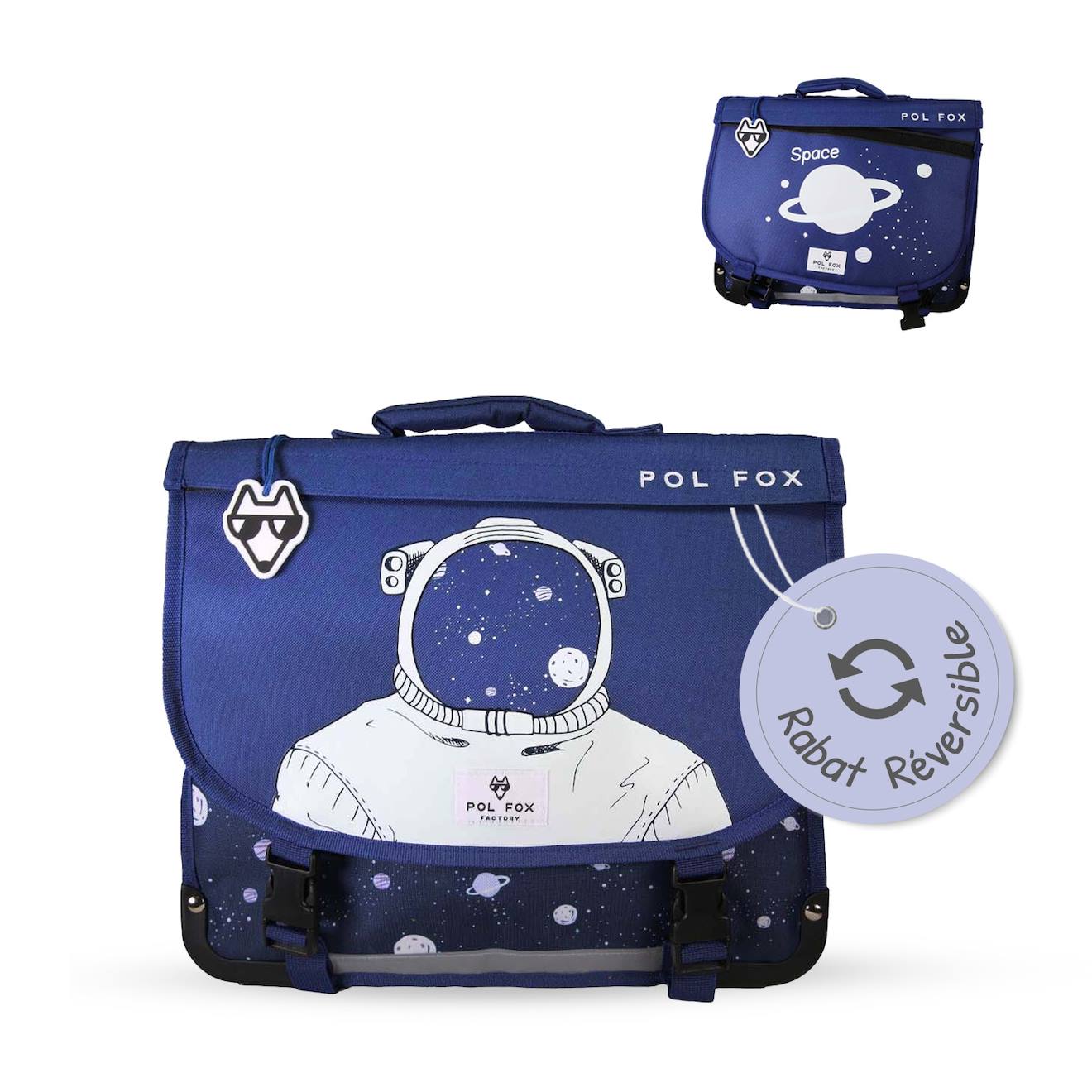 Cartable Réversible 2 Compartiments Cosmo - 38 Cm Bleu