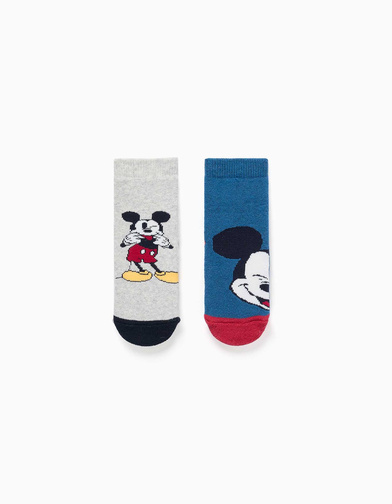 Lot De 2 Chaussettes Antidérapantes En Éponge Avec Mickey Multicolore