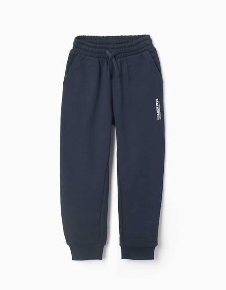 Garçon-Pantalon de jogging ajusté en molleton avec poches et imprimé zy