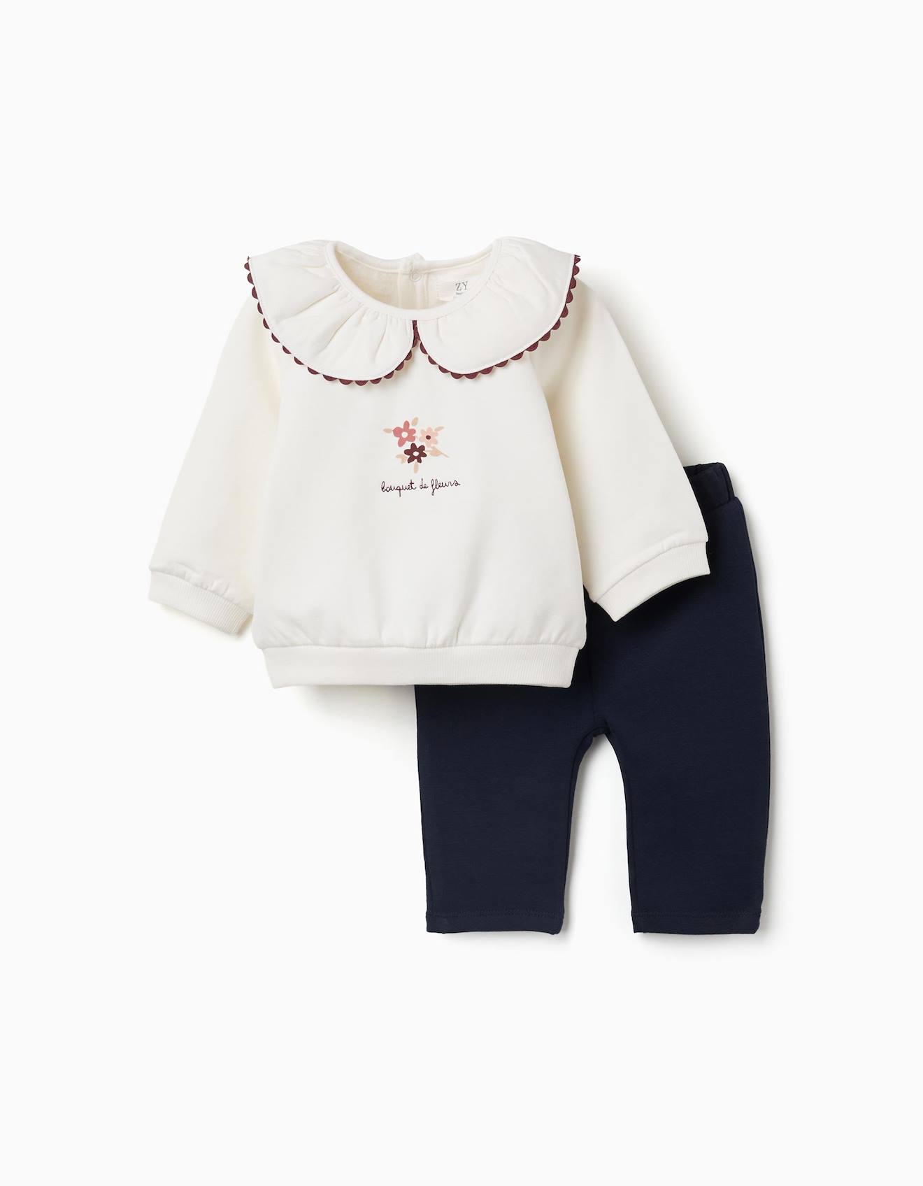 Ensemble Sweat Et Pantalon De Jogging En Coton Peigné Blanc