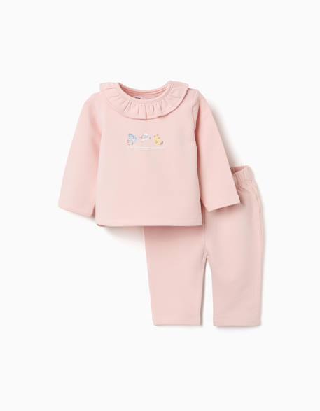 Bébé-Ensemble de jogging en coton peigné avec imprimé en relief