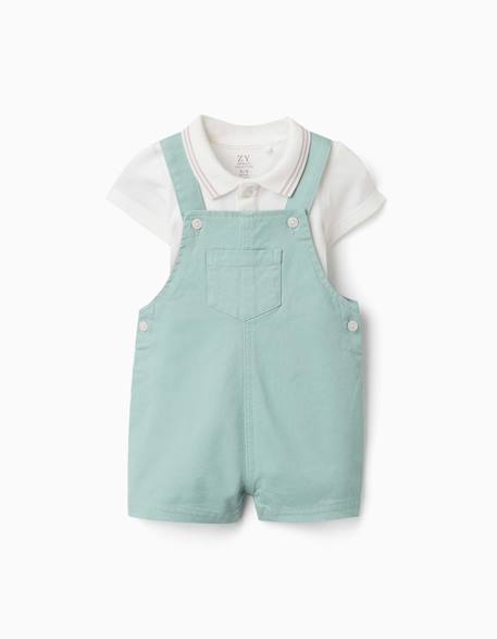 Bébé-Ensemble body et salopette en coton