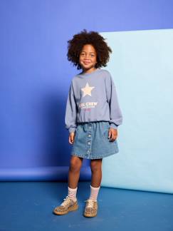 -Jupe en jean fille poches coeur 