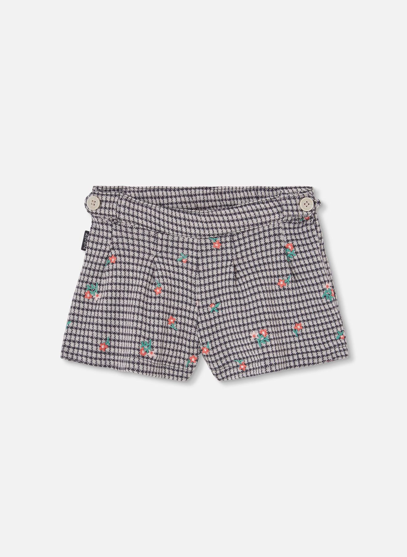 Jupe-culotte Maille Carreaux Brode Fleurs Fille Multicolore 30 €