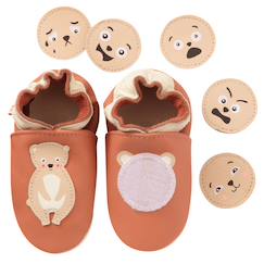 Chaussons bébé cuir souple à emotions  - vertbaudet enfant