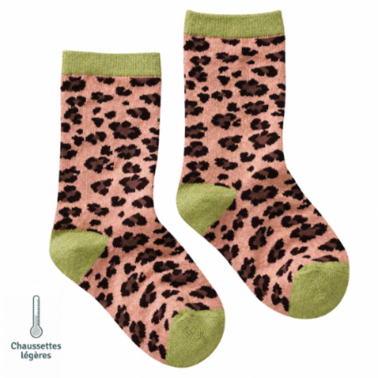 Chaussettes Sans Couture Lopard Rose 8 €