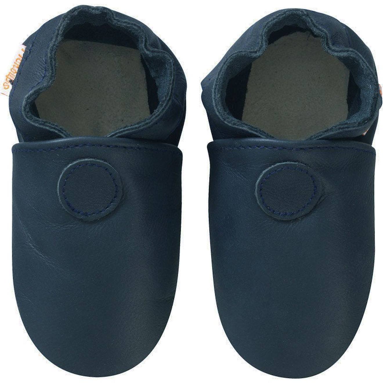 Chaussons Bb Cuir Souple Uni Bleu 25 €
