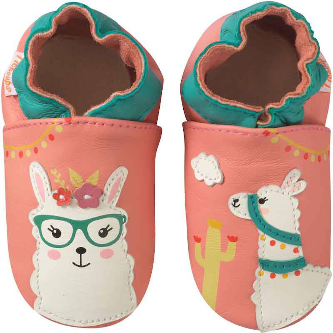 Chaussons Bébé Cuir Souple Léna Le Lama Rose Chaussons Bébé Cuir Souple Léna Le Lama Rose