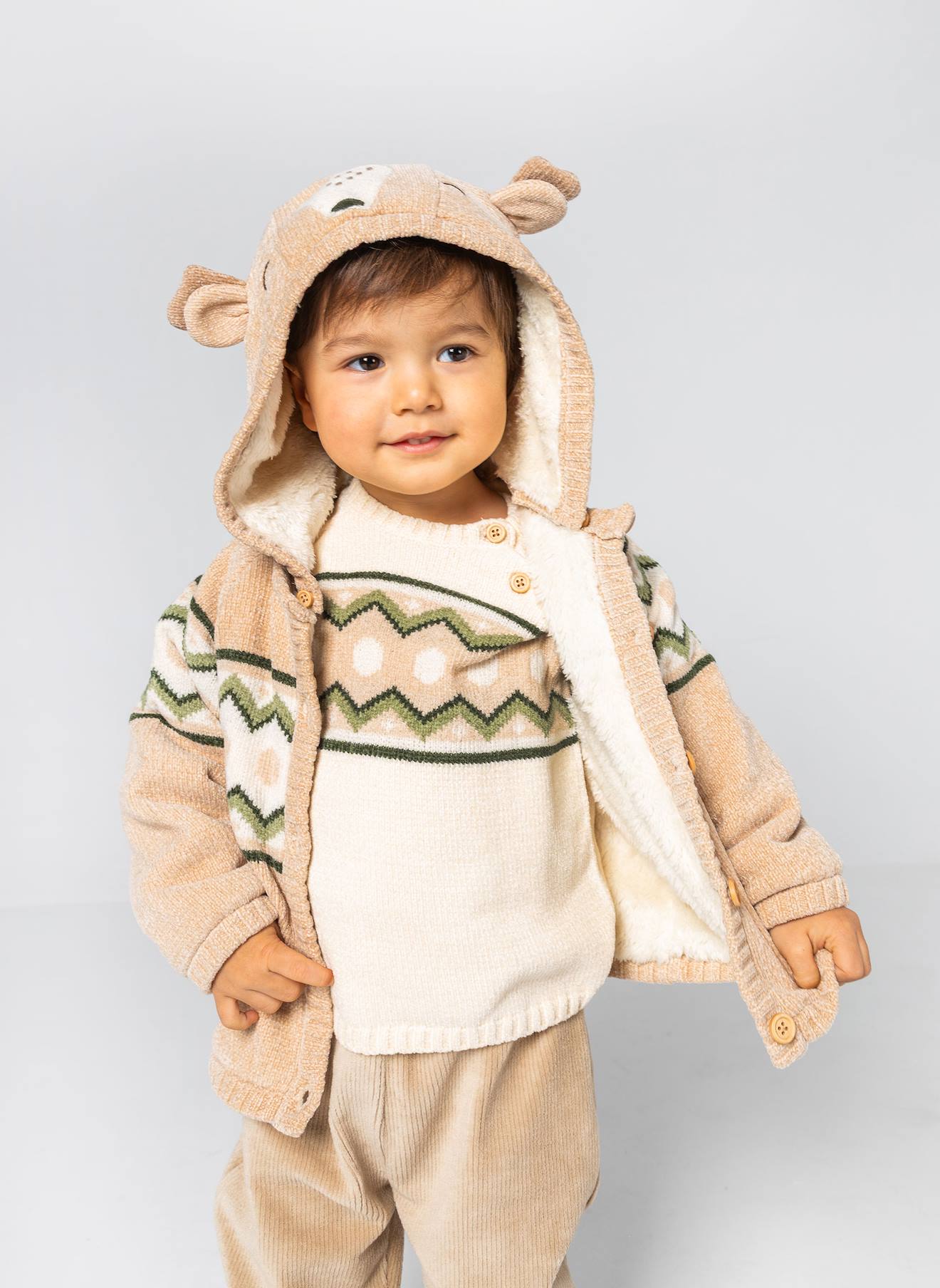 Veste Maille Bb Garon Imprim Zigzag Blanc 43 €