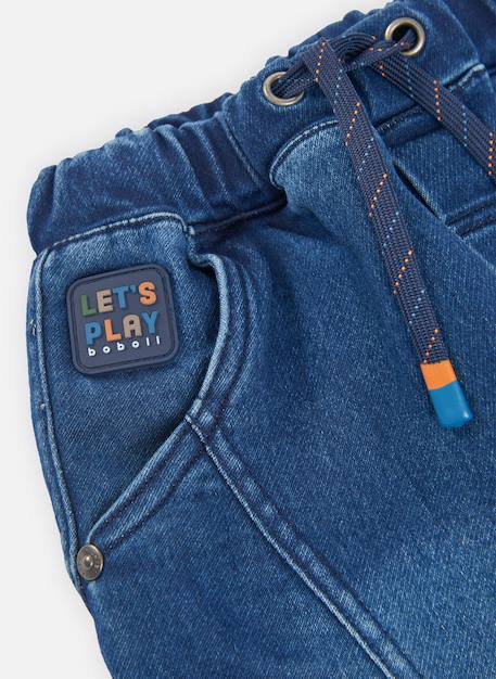 Pantalon denim garçon avec cordon Bleu 4 - vertbaudet enfant 