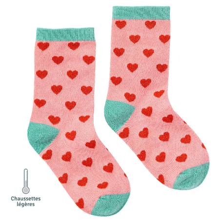 Chaussettes sans couture cœurs  - vertbaudet enfant