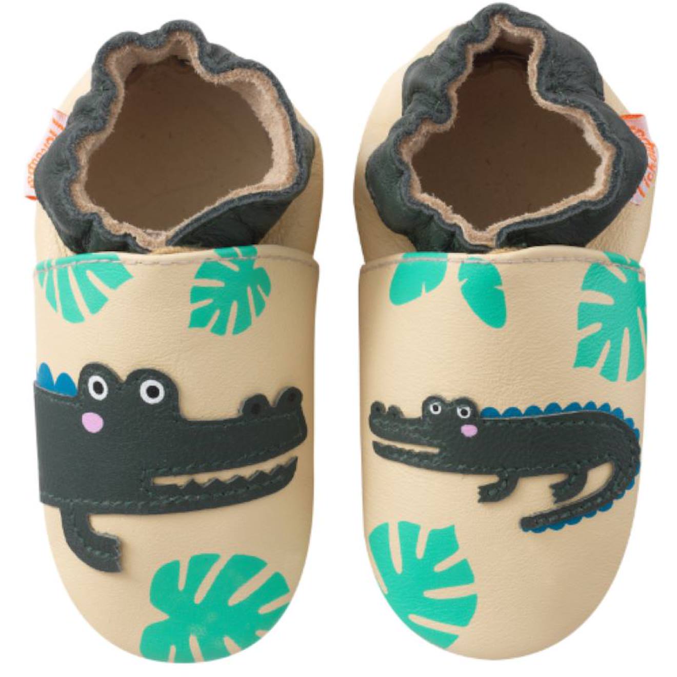Chaussons Cuir Souple Emile Le Crocodile Beige 24 €